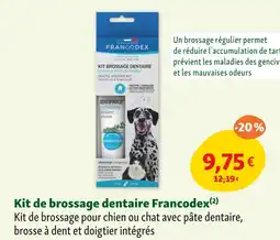 Maxi Zoo Francodex Kit de brossage dentaire offre