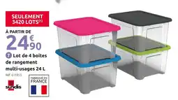 Mr Bricolage Sundis Lot de 4 boîtes de rangement multi-usages 24 L offre