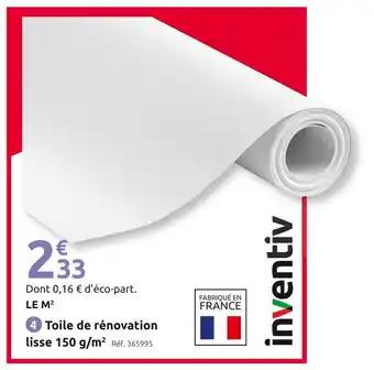 Mr Bricolage Inventiv Toile de rénovation lisse 150 g/m² offre