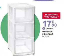 Mr Bricolage Tour de rangement 3 tiroirs A4 offre