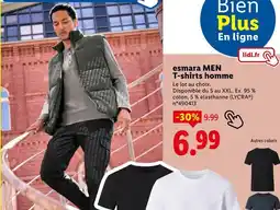 Lidl Esmara MEN T-shirts homme offre