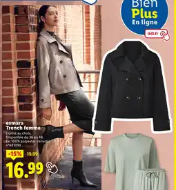 Lidl esmara Trench femme offre