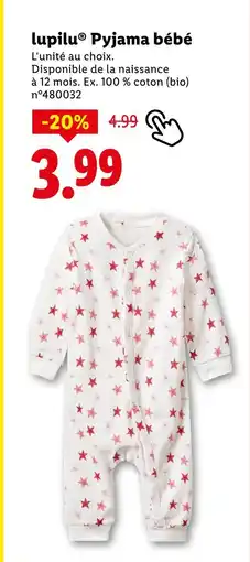 Lidl Lupilu Pyjama bébé offre