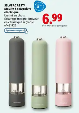 Lidl SILVERCREST Moulin à sel/poivre électrique offre