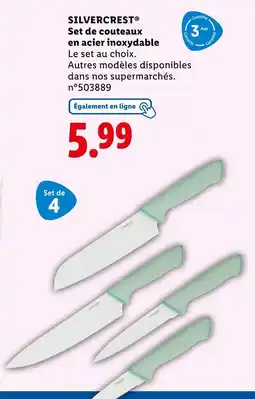 Lidl SILVERCREST Set de couteaux en acier inoxydable offre
