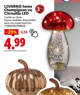 Lidl LIVARNO Champignon ou citrouille led offre
