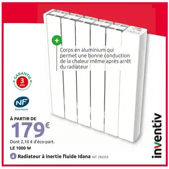 Mr Bricolage Inventiv Radiateur à inertie fluide Idana offre