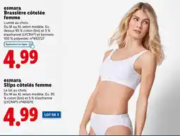 Lidl ESMARA Brassière côtelée femme offre