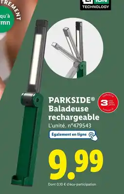 Lidl PARKSIDE Baladeuse rechargeable offre