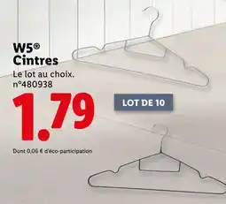 Lidl W5 Lot de 10 cintres offre