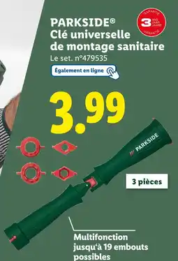 Lidl PARKSIDE Clé universelle de montage sanitaire offre