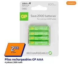 Action Piles rechargeables gp aaa offre