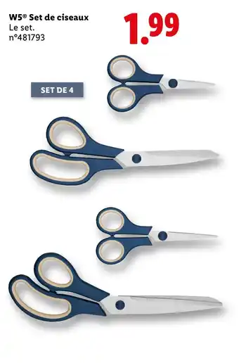Lidl W5 Set de ciseaux offre