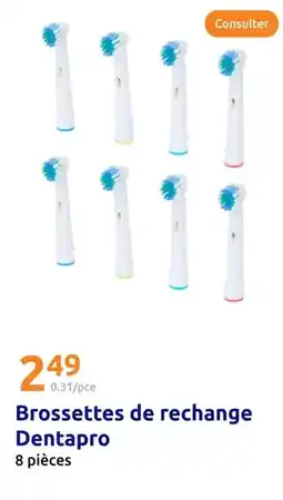 Action Brossettes de rechange dentapro offre