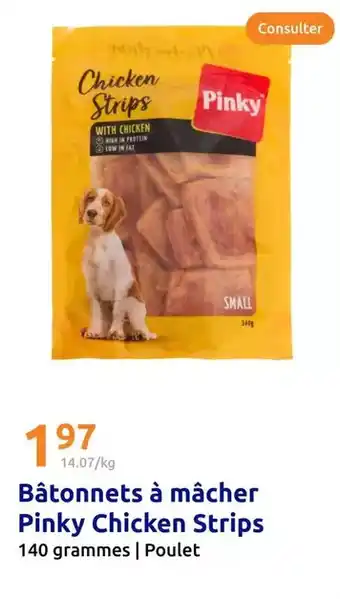 Action Bâtonnets à mâcher pinky chicken strips offre