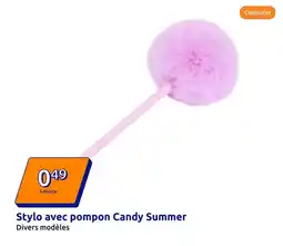 Action Candy - stylo avec pompon summer offre