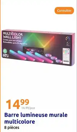 Action Barre lumineuse murale multicolore offre