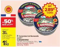 Carrefour City E.graindorge - camembert de normandie a.o.p offre