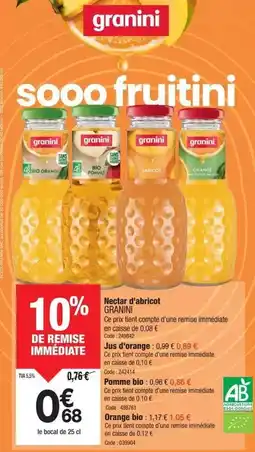 Promocash Orange - nectar d'abricot offre