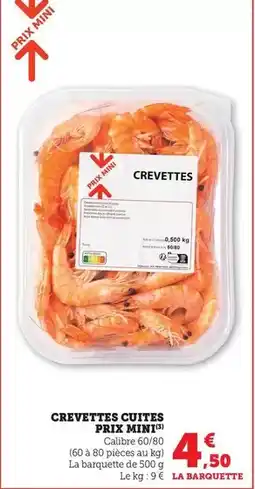 Maximarché Prix mini - crevettes cuites offre