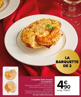 Carrefour Market 2 Coquilles saint-jacques à la bretonne offre