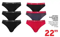 Trafic Lot de 3 slips coton stretch homme offre