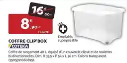 Bricomarché Coteka - coffre clif'box offre