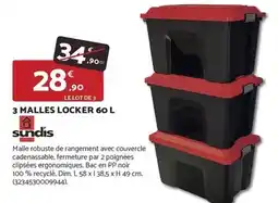 Bricomarché Sundis - 3 malles locker 60 l offre