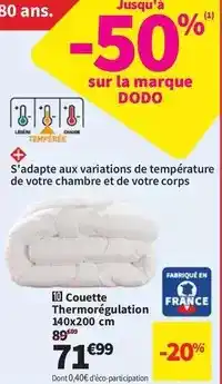 Conforama Dodo - couette thermoregulation 140x200 cm offre
