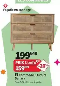 Conforama Commode 3 tiroirs offre