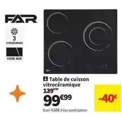 Conforama Far - table de cuisson vitrocéramique offre