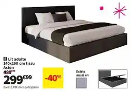 Conforama Lit adulte 140x190 cm tissu aston offre
