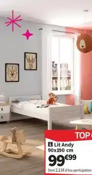 Conforama Lit andy 90x190 cm offre