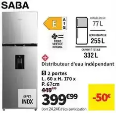 Conforama Saba - frigid effet inox offre