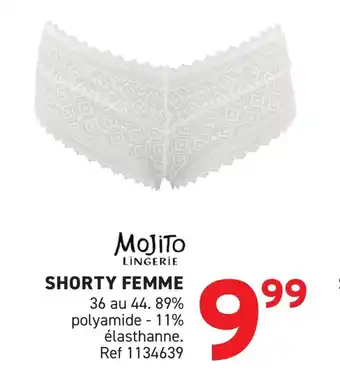 Trafic Shorty femme offre