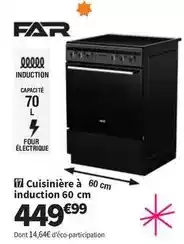 Conforama Far - cuisinière à 60 cm induction 60 cm offre