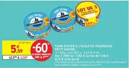 Intermarché Express Petit navire - thon entier à lhuile de tournesol offre