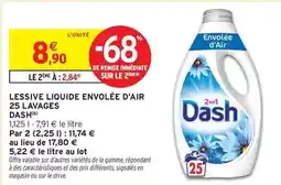 Intermarché Express Dash - lessive liquide envolée d'air 25 lavages offre