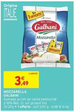 Intermarché Express Galbani - mozzarella offre