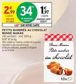Intermarché Express Bonne maman - petits marbrés au chocolat offre