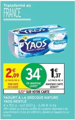 Intermarché Express Nestlé - yaourt à la grecque nature offre