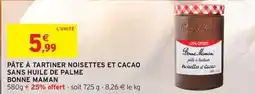 Intermarché Express Bonne maman - pâte à tartiner noisettes et cacao sans huile de palme offre