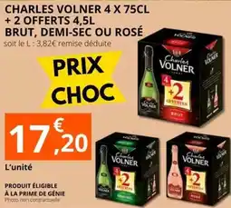 E.Leclerc Charles volner - 4 x 75cl + 2 offerts 4.5l brut, demi-sec ou rosé offre