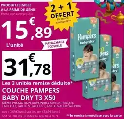 E.Leclerc Pampers - pouche baby dry t3 x50 offre