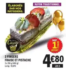 E.Leclerc 3 fingers fraise et pistache offre