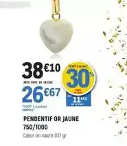 E.Leclerc Pendentif or jaune 750/1000 offre