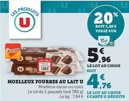 Hyper U U - moelleux fourres au lait offre