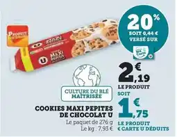 Hyper U U - cookies maxi pepites de chocolat offre