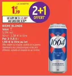 Intermarché Contact 1664 - bière blonde offre