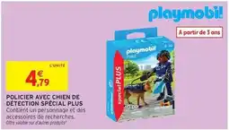 Intermarché Contact Playmobil - policier avec chien de détections special plus offre